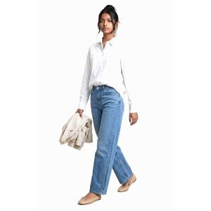 The Shirt Rochelle Behrens Boyfriend S White Button Up Gape Free Blouse Shirt